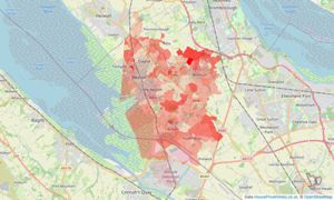 Heatmap of property prices in Neston