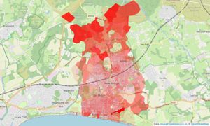 Heatmap of property prices in New Milton