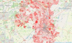 Heatmap of property prices in Newark