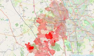 Heatmap of property prices in Newcastle