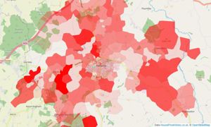 Heatmap of property prices in Upleadon, Newent