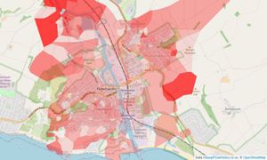 Heatmap of property prices in Newhaven