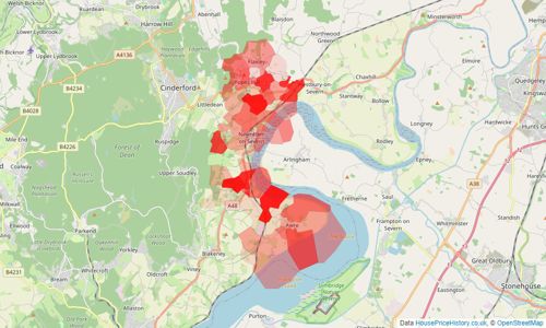 Heatmap of property prices in Newnham