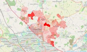 Heatmap of property prices in Newport Pagnell