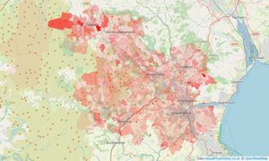 Heatmap of property prices in Newton Abbot