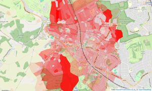 Heatmap of property prices in Northwood