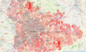 Heatmap of property prices in Cropwell Bishop, Nottingham