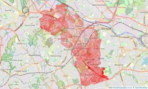 Heatmap of property prices in Oldbury