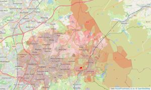 Heatmap of property prices in Oldham