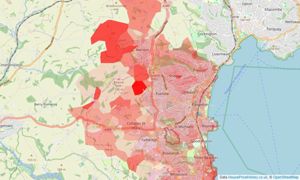 Heatmap of property prices in Paignton