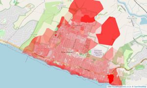 Heatmap of property prices in Peacehaven