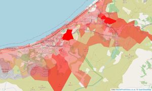 Heatmap of property prices in Penmaenmawr