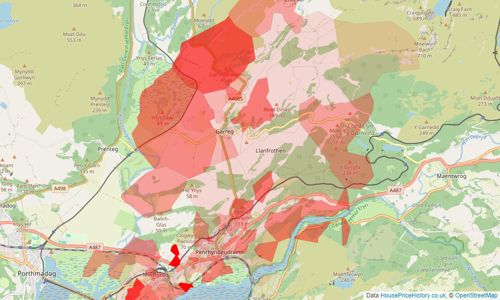 Heatmap of property prices in Penrhyndeudraeth