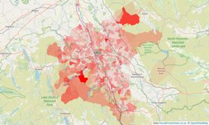 Heatmap of property prices in Penrith