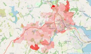 Heatmap of property prices in Penryn