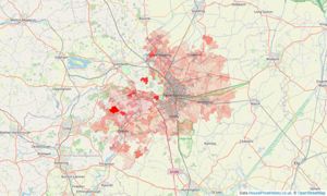 Heatmap of property prices in Deeping St James, Peterborough