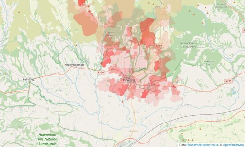 Heatmap of property prices in Pickering