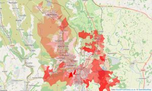 Heatmap of property prices in Pontypool