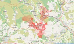 Heatmap of property prices in Thomastown, Porth