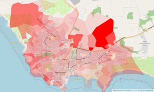 Heatmap of property prices in Newton, Porthcawl