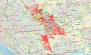 Heatmap of property prices in Eccleston Park, Prescot