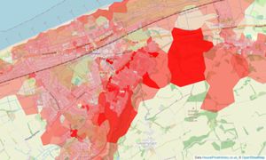 Heatmap of property prices in Prestatyn