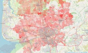 Heatmap of property prices in Preston