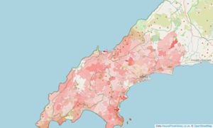 Heatmap of property prices in Pwllheli