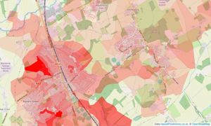 Heatmap of property prices in Radlett