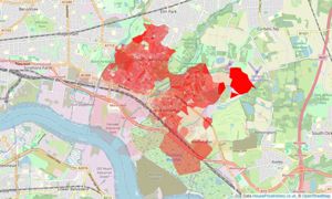 Heatmap of property prices in Rainham