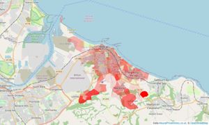 Heatmap of property prices in New Marske, Redcar