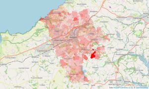 Heatmap of property prices in Redruth