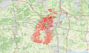 Heatmap of property prices in Reigate