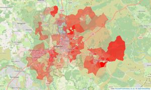 Heatmap of property prices in Ringwood