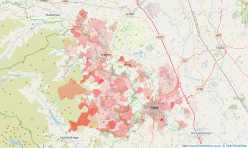 Heatmap of property prices in Ripon