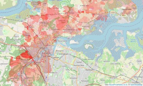 Heatmap of property prices in Rochester