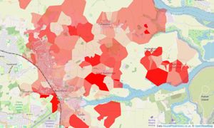 Heatmap of property prices in Stambridge, Rochford