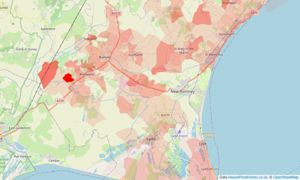 Heatmap of property prices in Romney Marsh