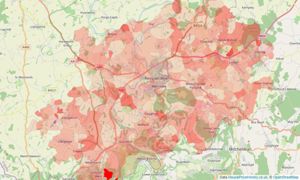 Heatmap of property prices in Ross-on-wye