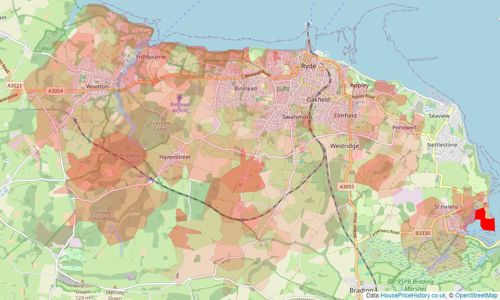 Heatmap of property prices in Ryde