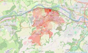 Heatmap of property prices in Ryton