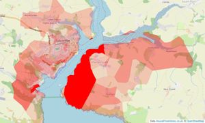 Heatmap of property prices in Salcombe