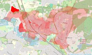 Heatmap of property prices in Sandhurst