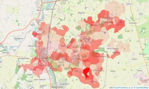 Heatmap of property prices in Sandy