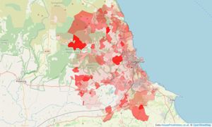 Heatmap of property prices in Scarborough