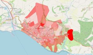 Heatmap of property prices in Seaford