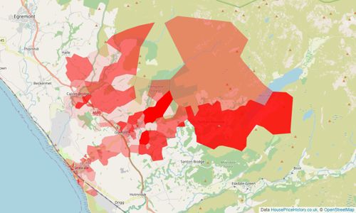 Heatmap of property prices in Seascale