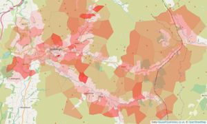 Heatmap of property prices in Sedbergh