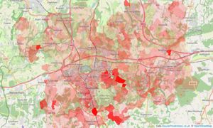 Heatmap of property prices in Sevenoaks