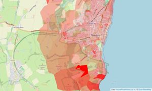 Heatmap of property prices in Shanklin